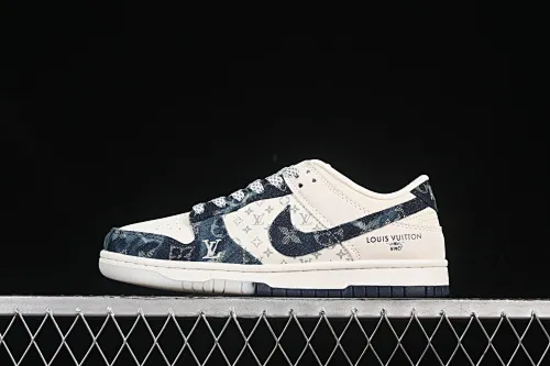 All categories Nk SB Dunk Series Nk SB Dunk Low High-end customized low-top sneakers Nike SB Dunk Low LV co-branded dark blue denim Anniversary high-end customized low-top casual sneakers CH8311-288